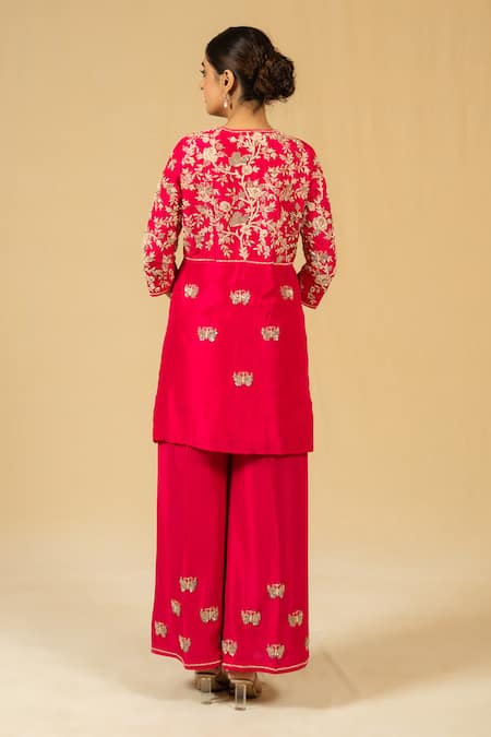 Gaurav katta Embroidered Silk Chanderi Kurta & Pant Set