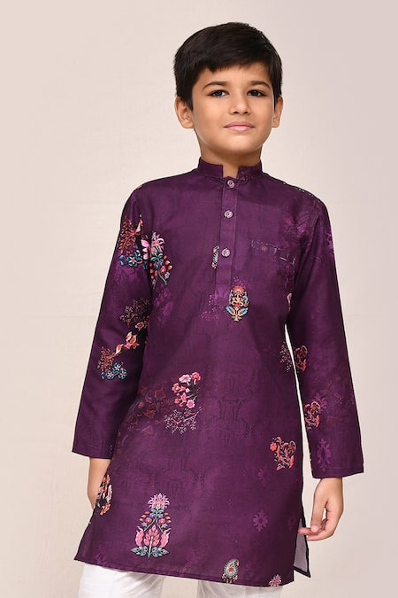 Buy Jhambthreads Purple Silk Printed Kurta And Pant Set Online at Aza Fashions Buy_Jhambthreads_Purple Silk Printed Kurta And Pant Set _Online_at_Aza_Fashions
