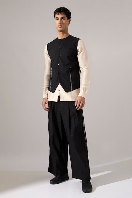 Son Of A Noble Snob Dean Thread Work Bundi & Pant Set 