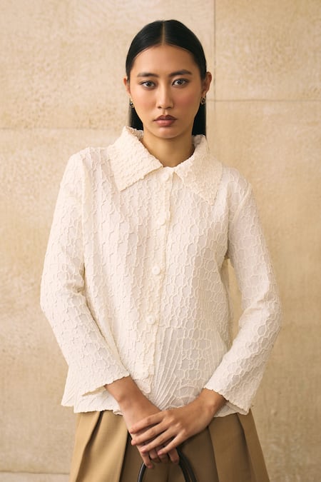 Pleats By Aruni Azua Textured Pattern Shirt 