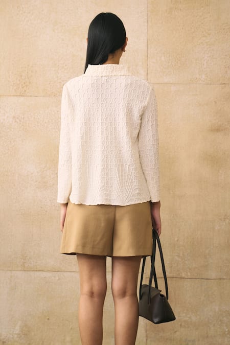 Pleats By Aruni Azua Textured Pattern Shirt 