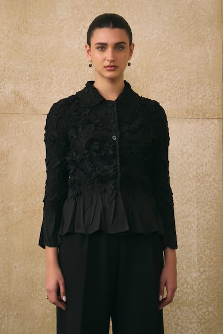 Pleats By Aruni Elsara Textured Pattern Shirt 