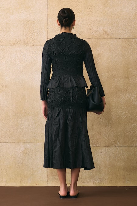 Pleats By Aruni Jerome Crinkled Crepe Top 