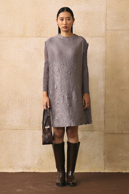 Pleats By Aruni Virtue Textured Short Dress 