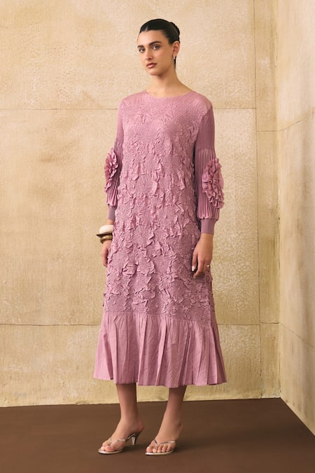 Pleats By Aruni Vallia Floral Pattern Dress 