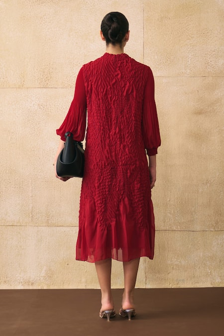 Pleats By Aruni Irenia A-Line Textured Dress 