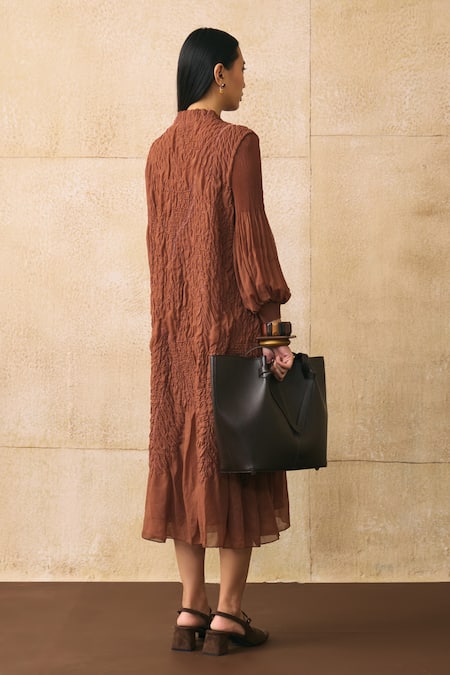 Pleats By Aruni Irenia Crushed Textured Dress 
