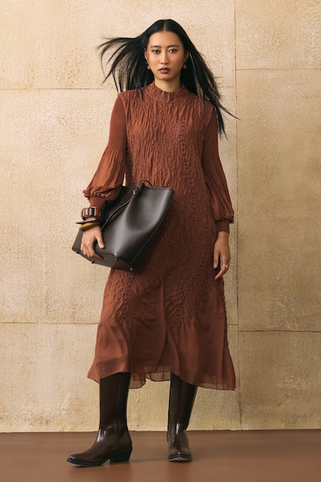 Pleats By Aruni Irenia Crushed Textured Dress 