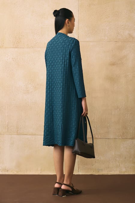 Pleats By Aruni Cors Flower Crushed Textured Dress 