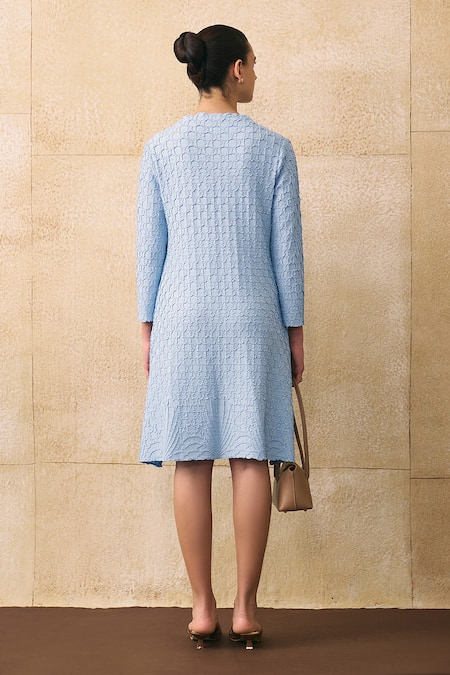 Pleats By Aruni Cors Flower Crushed Textured Dress 