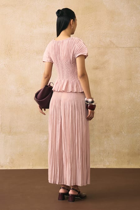 Pleats By Aruni Weava Crepe Top & Pant Set 