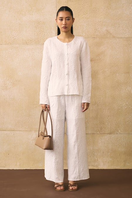 Pleats By Aruni Elnia Crepe Top & Pant Set 
