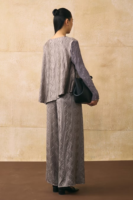 Pleats By Aruni Elnia Asymmetric Top & Pant Set 