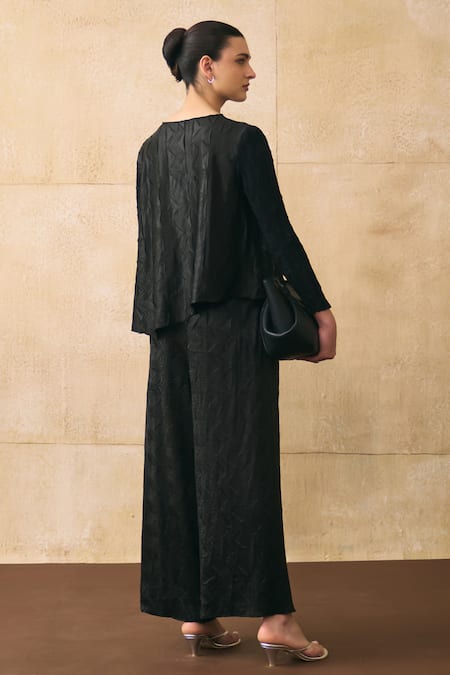 Pleats By Aruni Asymmetric Hem Top & Pant Set 