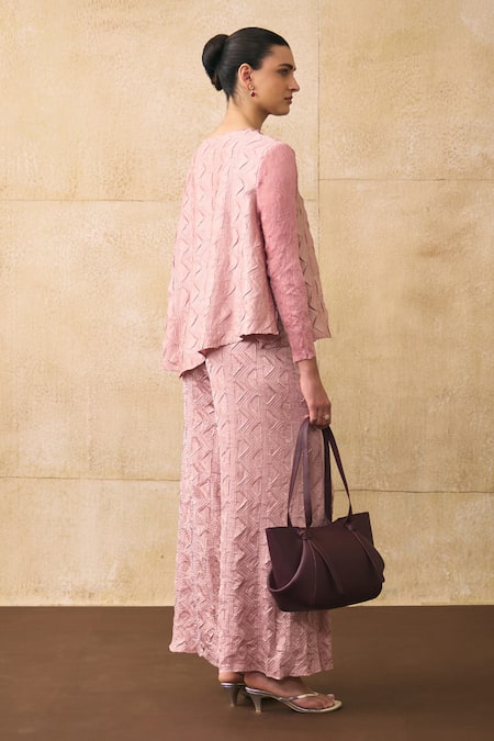 Pleats By Aruni Elnia Textured Top & Pant Set 
