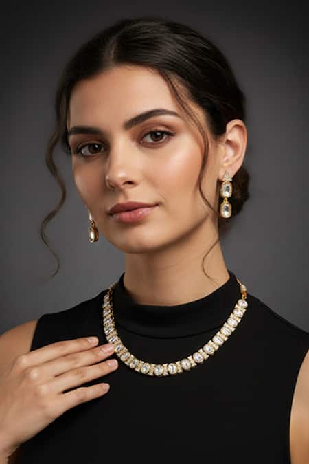 Minaki Kundan Embellished Necklace Set 