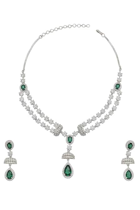 Minaki Stone Embellished Necklace Set 