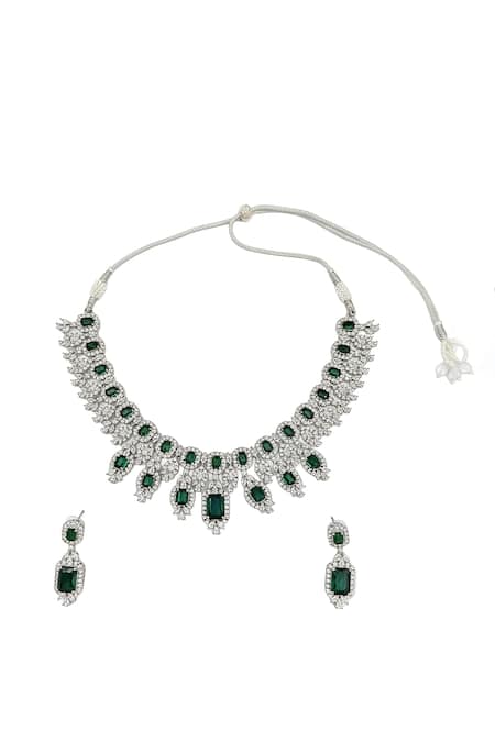 Minaki Stone Embellished Necklace Set 