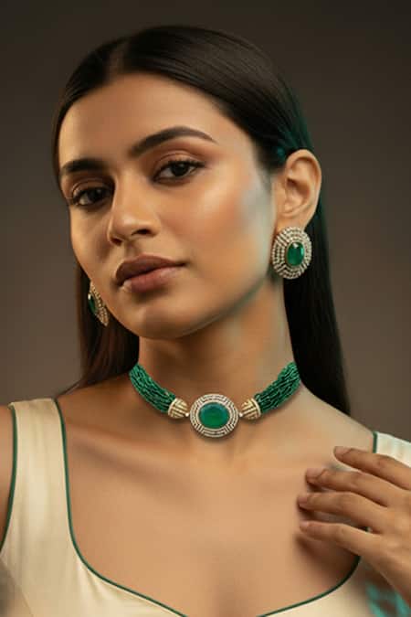 Minaki Kundan & Beaded Necklace Set 