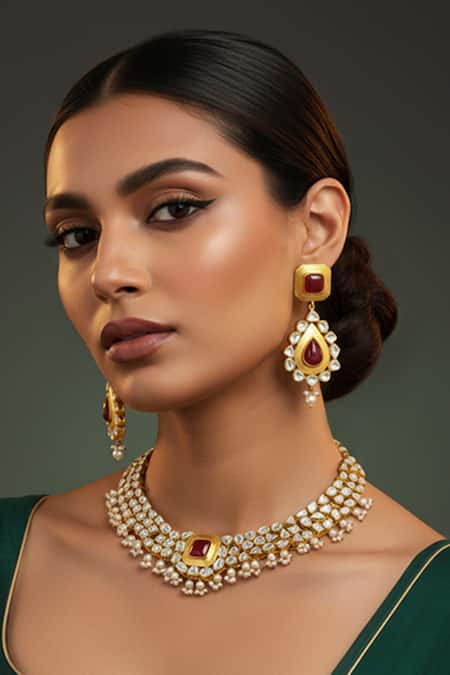 Minaki Shahana Embellished Necklace Set 