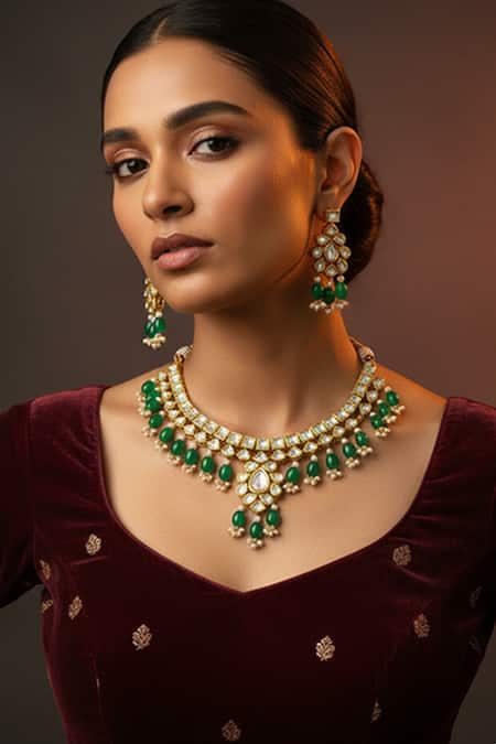 Minaki Kundan Work Necklace Set 