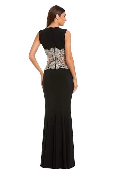 Mac Duggal Beaded Embellished Applique Gown 