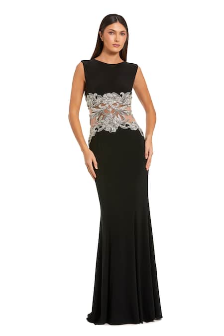 Mac Duggal Beaded Embellished Applique Gown 