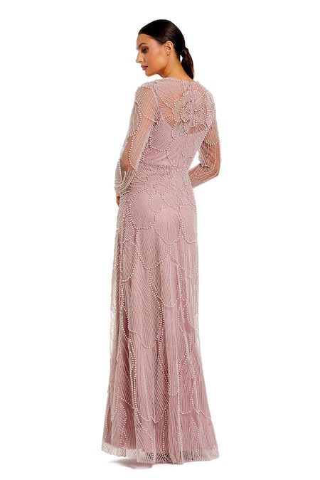 Mac Duggal Pearl & Beaded Embellished Gown 