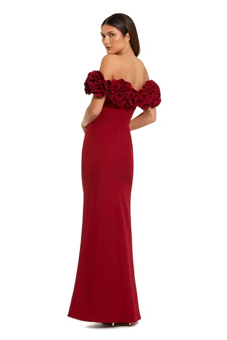 Mac Duggal Rosette Applique Gown 