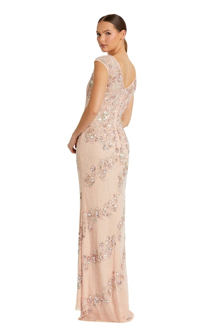 Mac Duggal Hand Beaded Rhinestone Gown 