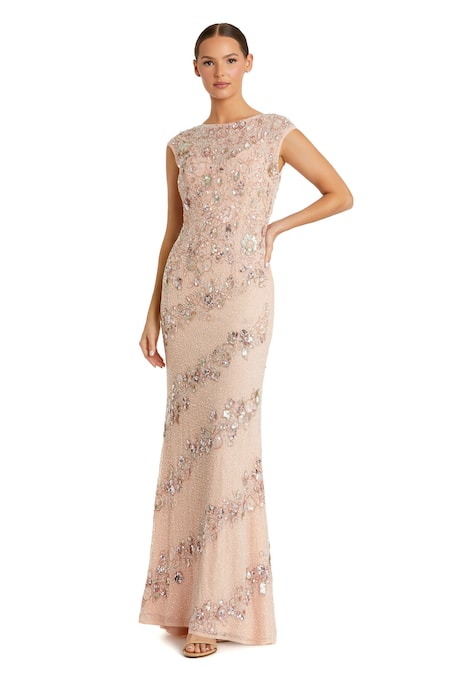 Mac Duggal Hand Beaded Rhinestone Gown 