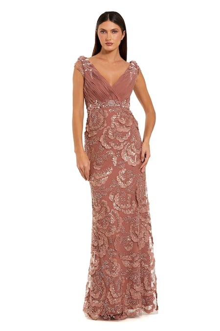 Mac Duggal Embroidered Applique Gown 