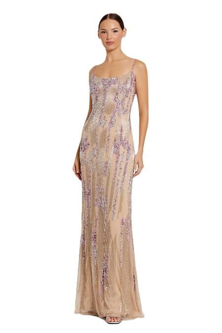 Mac Duggal Sequin Bead Embellished Gown 
