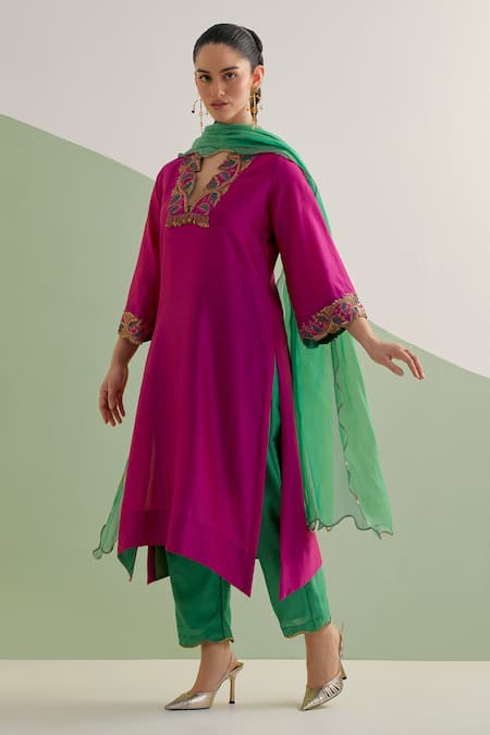 Brahmand By Vertika Kalra Hand Embroidered Kurta Set 