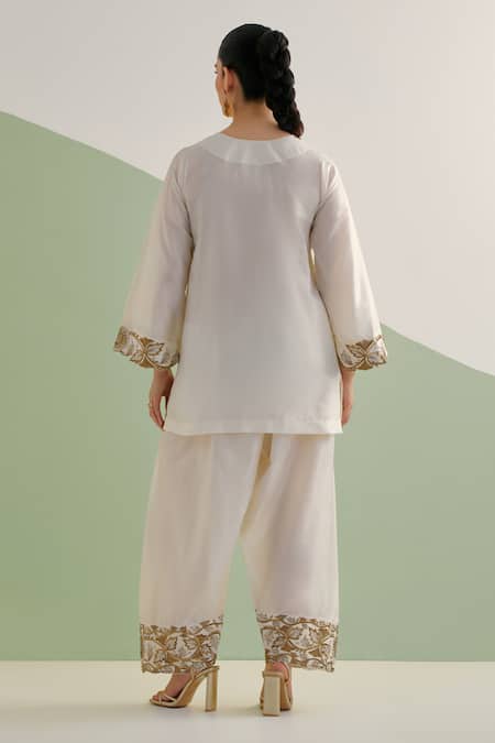 Brahmand By Vertika Kalra Hand Embroidered Short Kurta Set 