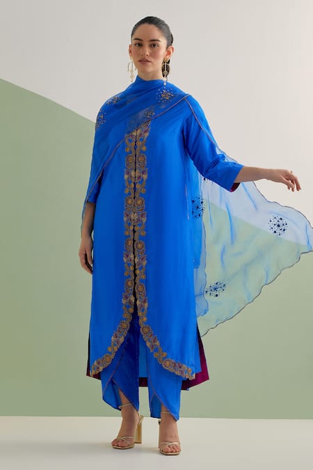 Brahmand By Vertika Kalra Hand Embroidered Straight Kurta Set 