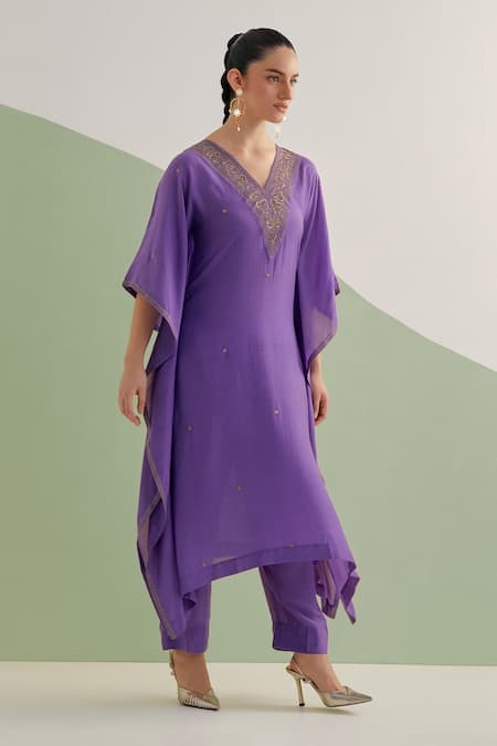 Brahmand By Vertika Kalra Hand Embroidered Yoke Kurta Set 