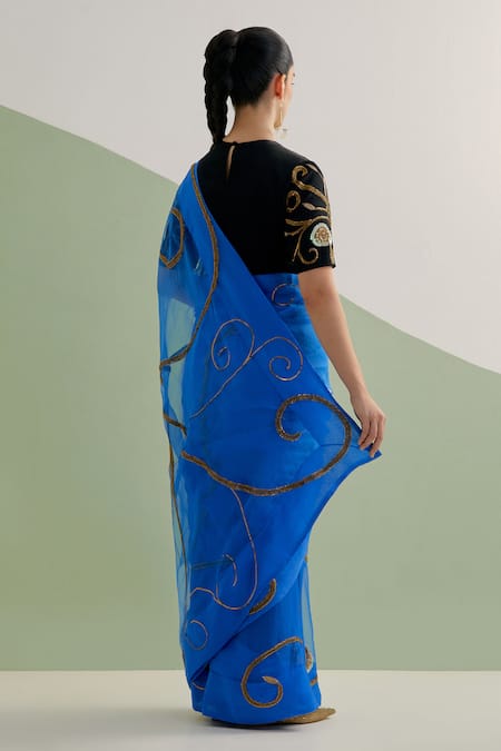 Brahmand By Vertika Kalra Hand Embroidered Saree Set 