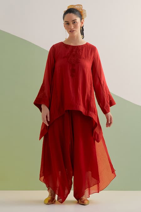 Brahmand By Vertika Kalra Asymmetric Kurta & Dhoti Pant Set 