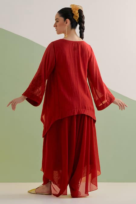 Brahmand By Vertika Kalra Asymmetric Kurta & Dhoti Pant Set 