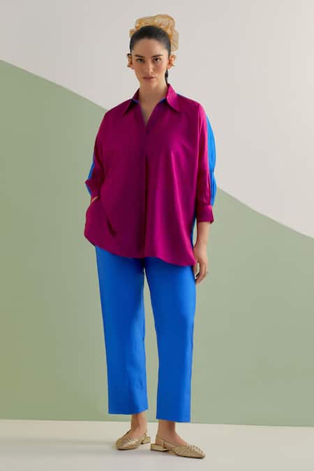 Brahmand By Vertika Kalra Color Block Shirt & Pant Set 