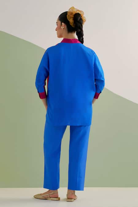 Brahmand By Vertika Kalra Color Block Shirt & Pant Set 