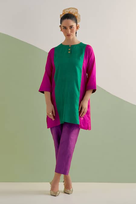 Brahmand By Vertika Kalra Dual Tone Kurta & Pant Set 