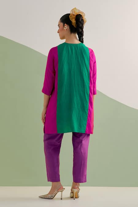 Brahmand By Vertika Kalra Dual Tone Kurta & Pant Set 