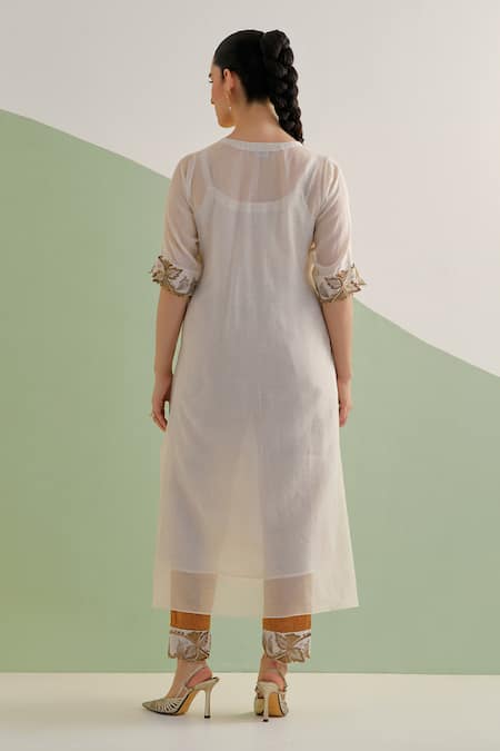 Brahmand By Vertika Kalra Hand Embroidered Yoke Kurta Set 