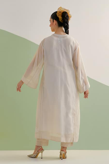 Brahmand By Vertika Kalra Tonal Embroidered Chanderi Kurta Set  