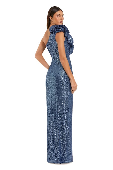 Mac Duggal Structured Ruffle Accent Gown 