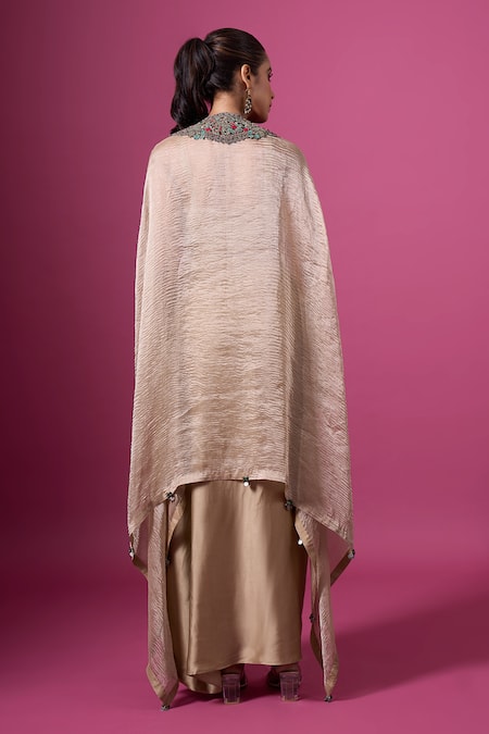 Prisho Thread Embroidered Kaftan Skirt Set 