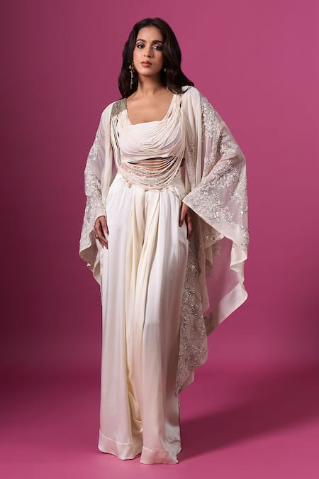 Anamika Khanna Embroidered Cape Skirt Set 