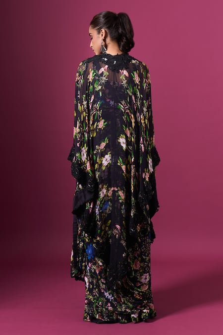 Anamika Khanna Floral Print Jacket Sharara Set 
